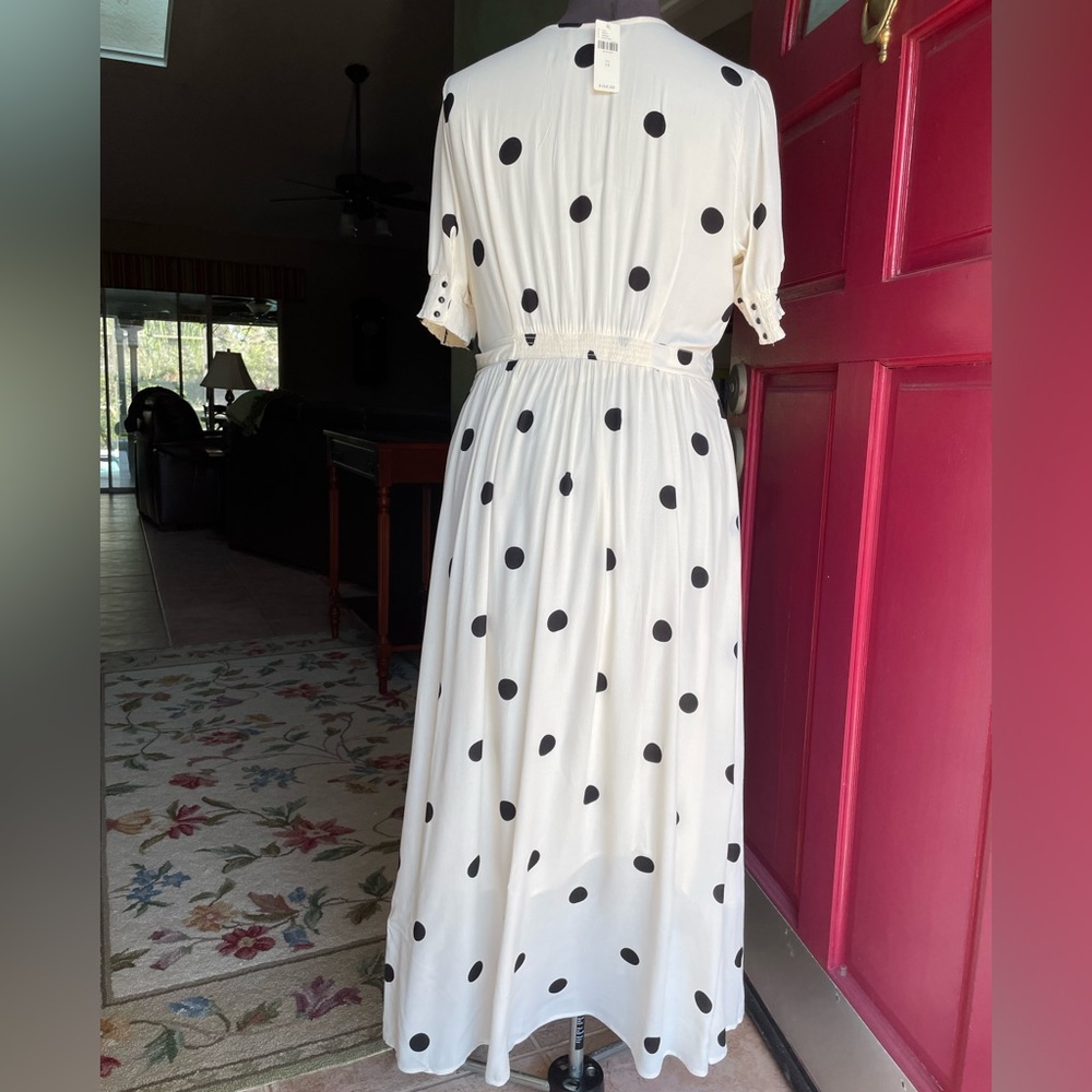 Maeve by Anthropologie White Midi Sundress with Puff Sleeves and V-Neck - Picture 16 of 16